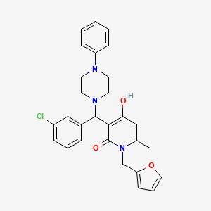 3-[(3-chlorophenyl)(4-phenylpiperazin-1-yl)methyl]-1-(2-furylmethyl)-4-hydroxy-6-methylpyridin-2(1H)-one