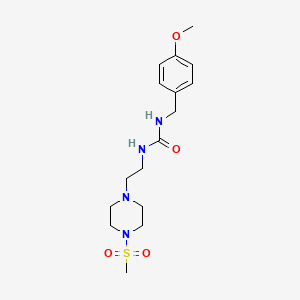 molecular formula C16H26N4O4S B2422258 1-(4-Methoxybenzyl)-3-(2-(4-(methylsulfonyl)piperazin-1-yl)ethyl)urea CAS No. 1207002-68-3