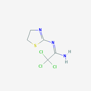 molecular formula C5H6Cl3N3S B2422259 (Z)-2,2,2-trichloro-N-(thiazolidin-2-ylidene)acetimidamide CAS No. 324544-86-7