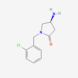molecular formula C11H13ClN2O B2422261 4-Amino-1-[(2-chlorophenyl)methyl]pyrrolidin-2-one CAS No. 1114822-42-2