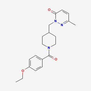 molecular formula C20H25N3O3 B2422262 2-((1-(4-ethoxybenzoyl)piperidin-4-yl)methyl)-6-methylpyridazin-3(2H)-one CAS No. 2320886-95-9