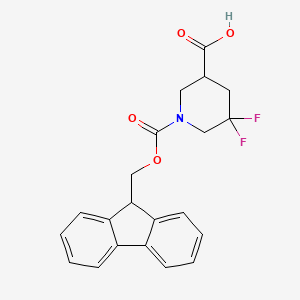 molecular formula C21H19F2NO4 B2422269 1-(9H-Fluoren-9-ylmethoxycarbonyl)-5,5-difluoropiperidine-3-carboxylic acid CAS No. 2253632-16-3