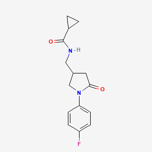 N-((1-(4-fluorophenyl)-5-oxopyrrolidin-3-yl)methyl)cyclopropanecarboxamide