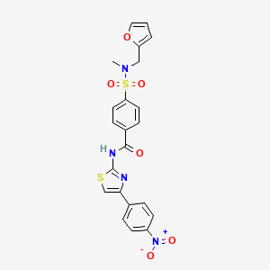 molecular formula C22H18N4O6S2 B2422328 4-(N-(furan-2-ylmethyl)-N-methylsulfamoyl)-N-(4-(4-nitrophenyl)thiazol-2-yl)benzamide CAS No. 899963-85-0