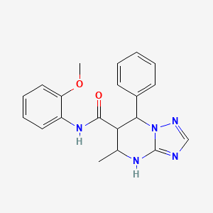 molecular formula C20H21N5O2 B2422329 N-(2-methoxyphenyl)-5-methyl-7-phenyl-4,5,6,7-tetrahydro-[1,2,4]triazolo[1,5-a]pyrimidine-6-carboxamide CAS No. 1212331-23-1