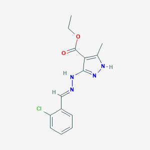 molecular formula C14H15ClN4O2 B242233 ethyl 5-[2-(2-chlorobenzylidene)hydrazino]-3-methyl-1H-pyrazole-4-carboxylate 