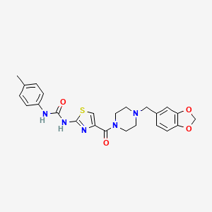 1-(4-(4-(Benzo[d][1,3]dioxol-5-ylmethyl)piperazine-1-carbonyl)thiazol-2-yl)-3-(p-tolyl)urea