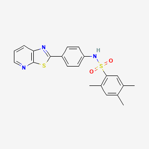 molecular formula C21H19N3O2S2 B2422337 2,4,5-trimethyl-N-(4-(thiazolo[5,4-b]pyridin-2-yl)phenyl)benzenesulfonamide CAS No. 863594-49-4