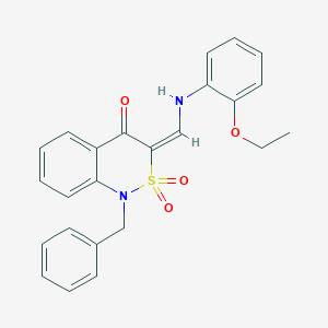 molecular formula C24H22N2O4S B2422339 (3E)-1-benzyl-3-{[(2-ethoxyphenyl)amino]methylene}-1H-2,1-benzothiazin-4(3H)-one 2,2-dioxide CAS No. 893315-68-9