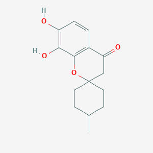 molecular formula C15H18O4 B2422340 7,8-ジヒドロキシ-4'-メチルスピロ[クロマン-2,1'-シクロヘキサン]-4-オン CAS No. 924769-66-4