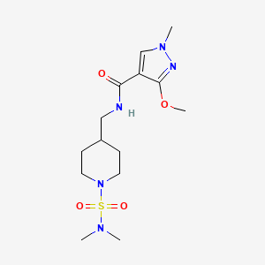 molecular formula C14H25N5O4S B2422343 N-((1-(N,N-二甲基磺酰胺基)哌啶-4-基)甲基)-3-甲氧基-1-甲基-1H-吡唑-4-甲酰胺 CAS No. 2034355-97-8