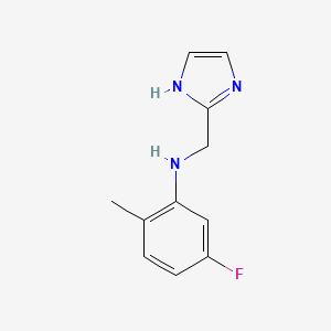 molecular formula C11H12FN3 B2422347 5-fluoro-N-(1H-imidazol-2-ylmethyl)-2-methylaniline CAS No. 1249279-06-8