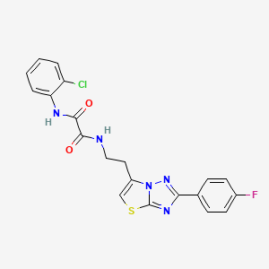 molecular formula C20H15ClFN5O2S B2422348 N1-(2-chlorophenyl)-N2-(2-(2-(4-fluorophenyl)thiazolo[3,2-b][1,2,4]triazol-6-yl)ethyl)oxalamide CAS No. 897757-94-7