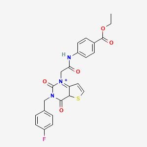 molecular formula C24H20FN3O5S B2422349 ethyl 4-(2-{3-[(4-fluorophenyl)methyl]-2,4-dioxo-1H,2H,3H,4H-thieno[3,2-d]pyrimidin-1-yl}acetamido)benzoate CAS No. 1252916-83-8