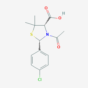 molecular formula C14H16ClNO3S B242235 3-Acetyl-2(S)-(4-chlorophenyl)-5,5-dimethylthiazolidine-4(S)-carboxylic acid 