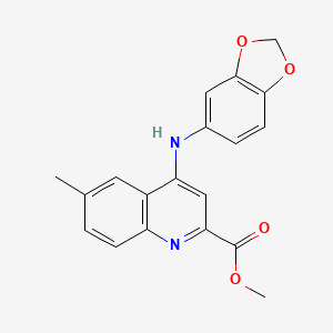 molecular formula C19H16N2O4 B2422354 N-(4-fluorophenyl)-3-{[5-(3-fluorophenyl)pyrimidin-2-yl]amino}benzamide CAS No. 1207046-84-1
