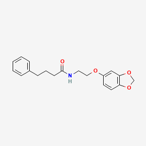 molecular formula C19H21NO4 B2422356 N-(2-(benzo[d][1,3]dioxol-5-yloxy)ethyl)-4-phenylbutanamide CAS No. 1170998-86-3