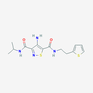 molecular formula C14H18N4O2S2 B2422359 4-amino-N-isopropyl-N-[2-(2-thienyl)ethyl]isothiazole-3,5-dicarboxamide CAS No. 1286728-85-5