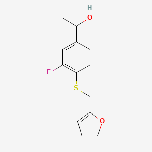 molecular formula C13H13FO2S B2422360 1-{3-氟-4-[(2-呋喃甲基)硫基]苯基}乙醇 CAS No. 1158302-59-0