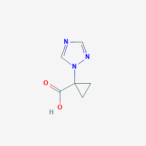 molecular formula C6H7N3O2 B2422380 1-(1H-1,2,4-Triazol-1-yl)cyclopropane-1-carboxylic acid CAS No. 1447992-40-6
