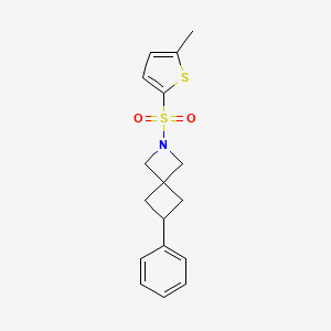 molecular formula C17H19NO2S2 B2422390 2-(5-Methylthiophen-2-yl)sulfonyl-6-phenyl-2-azaspiro[3.3]heptane CAS No. 2380042-29-3
