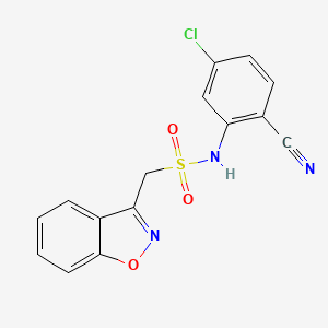 molecular formula C15H10ClN3O3S B2422393 1-(benzo[d]isoxazol-3-yl)-N-(5-chloro-2-cyanophenyl)methanesulfonamide CAS No. 1797026-54-0