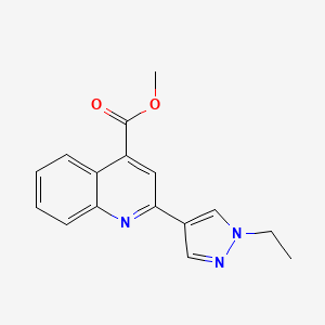 molecular formula C16H15N3O2 B2422394 甲基2-(1-乙基-1H-吡唑-4-基)喹啉-4-羧酸酯 CAS No. 1004644-29-4