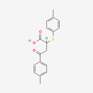 molecular formula C18H18O3S B2422396 4-(4-Methylphenyl)-2-[(4-methylphenyl)sulfanyl]-4-oxobutanoic acid CAS No. 298217-65-9