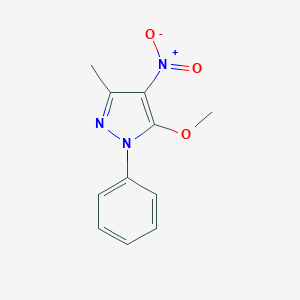 molecular formula C11H11N3O3 B242240 5-methoxy-3-methyl-4-nitro-1-phenyl-1H-pyrazole 