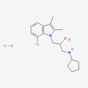 1-(7-chloro-2,3-dimethyl-1H-indol-1-yl)-3-(cyclopentylamino)propan-2-ol hydrochloride
