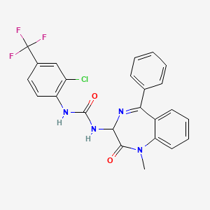 molecular formula C24H18ClF3N4O2 B2422418 1-[2-chloro-4-(trifluoromethyl)phenyl]-3-(1-methyl-2-oxo-5-phenyl-2,3-dihydro-1H-1,4-benzodiazepin-3-yl)urea CAS No. 1796904-73-8