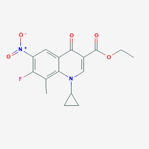 molecular formula C16H15FN2O5 B242242 Ethyl 1-cyclopropyl-7-fluoro-8-methyl-6-nitro-4-oxoquinoline-3-carboxylate 