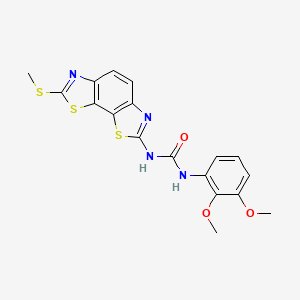 molecular formula C18H16N4O3S3 B2422420 1-(2,3-二甲氧基苯基)-3-(7-(甲硫基)苯并[1,2-d:4,3-d']双(噻唑)-2-基)脲 CAS No. 1203343-55-8
