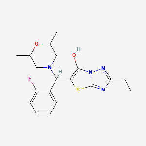 molecular formula C19H23FN4O2S B2422430 5-((2,6-Dimethylmorpholino)(2-fluorophenyl)methyl)-2-ethylthiazolo[3,2-b][1,2,4]triazol-6-ol CAS No. 1009264-01-0