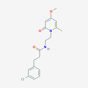 B2422442 3-(3-chlorophenyl)-N-(2-(4-methoxy-6-methyl-2-oxopyridin-1(2H)-yl)ethyl)propanamide CAS No. 2034246-38-1