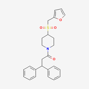 B2422445 1-(4-((Furan-2-ylmethyl)sulfonyl)piperidin-1-yl)-3,3-diphenylpropan-1-one CAS No. 1448078-23-6