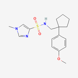 molecular formula C17H23N3O3S B2422448 N-((1-(4-甲氧苯基)环戊基)甲基)-1-甲基-1H-咪唑-4-磺酰胺 CAS No. 1428367-23-0
