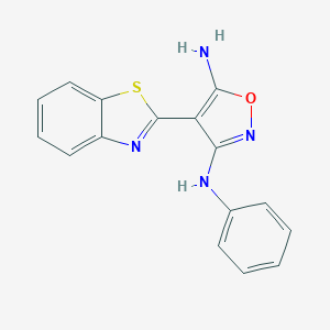 molecular formula C16H12N4OS B242245 4-(1,3-benzothiazol-2-yl)-3-N-phenyl-1,2-oxazole-3,5-diamine 