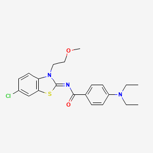 molecular formula C21H24ClN3O2S B2422453 (Z)-N-(6-氯-3-(2-甲氧基乙基)苯并[d]噻唑-2(3H)-亚甲基)-4-(二乙氨基)苯甲酰胺 CAS No. 864975-81-5