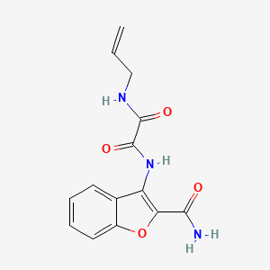 molecular formula C14H13N3O4 B2422458 N1-烯丙基-N2-(2-羰基苯并呋喃-3-基)草酰胺 CAS No. 899754-90-6