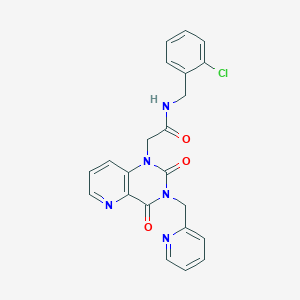 molecular formula C22H18ClN5O3 B2422461 N-(2-氯苄基)-2-(2,4-二氧代-3-(吡啶-2-基甲基)-3,4-二氢吡啶并[3,2-d]嘧啶-1(2H)-基)乙酰胺 CAS No. 941952-56-3