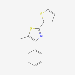 molecular formula C14H11NS2 B2422464 5-甲基-4-苯基-2-(2-噻吩基)噻唑 CAS No. 113214-30-5