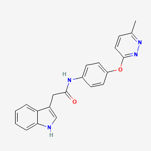 molecular formula C21H18N4O2 B2422469 2-(1H-吲哚-3-基)-N-(4-((6-甲基吡啶-3-基)氧基)苯基)乙酰胺 CAS No. 1226453-68-4