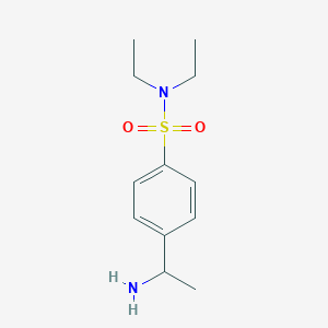 molecular formula C12H20N2O2S B2422478 4-(1-aminoethyl)-N,N-diethylbenzenesulfonamide CAS No. 854035-97-5