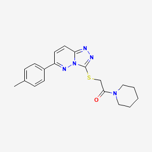molecular formula C19H21N5OS B2422488 1-(Piperidin-1-yl)-2-((6-(p-tolyl)-[1,2,4]triazolo[4,3-b]pyridazin-3-yl)thio)ethanone CAS No. 894064-92-7