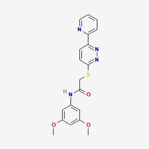 molecular formula C19H18N4O3S B2422500 N-(3,5-dimethoxyphenyl)-2-(6-pyridin-2-ylpyridazin-3-yl)sulfanylacetamide CAS No. 892439-53-1