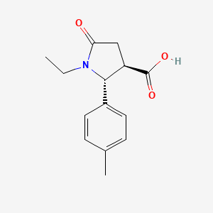 B2422512 (2R,3R)-1-ethyl-2-(4-methylphenyl)-5-oxopyrrolidine-3-carboxylic acid CAS No. 1391500-52-9