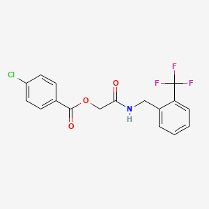 molecular formula C17H13ClF3NO3 B2422538 2-Oxo-2-((2-(trifluoromethyl)benzyl)amino)ethyl 4-chlorobenzoate CAS No. 1242000-14-1