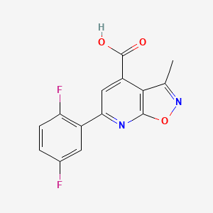 molecular formula C14H8F2N2O3 B2422540 6-(2,5-二氟苯基)-3-甲基-[1,2]噁唑并[5,4-b]吡啶-4-羧酸 CAS No. 953908-56-0