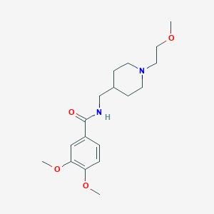 molecular formula C18H28N2O4 B2422545 3,4-dimethoxy-N-((1-(2-methoxyethyl)piperidin-4-yl)methyl)benzamide CAS No. 953931-22-1